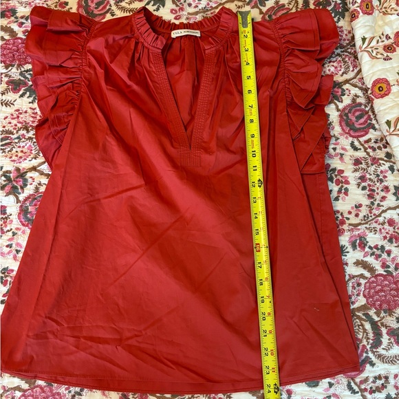 Ulla Johnson Flutter Sleeve Split Neck Top - Picture 12 of 13